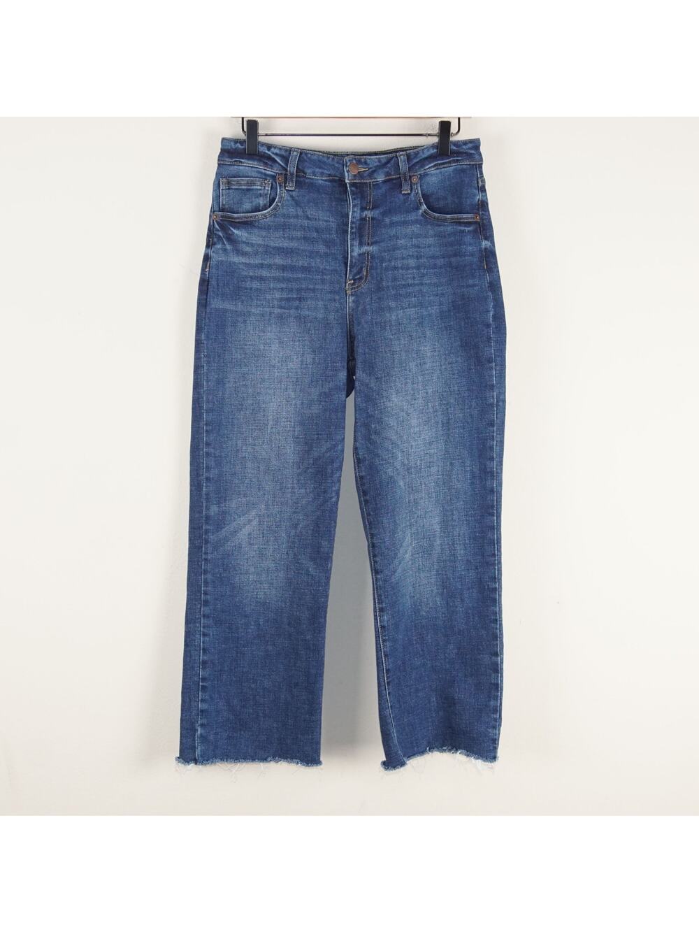 Oliver Logan Aberdeen Wide Leg Crop Dark Wash Blue Wash Jeans Sz 30